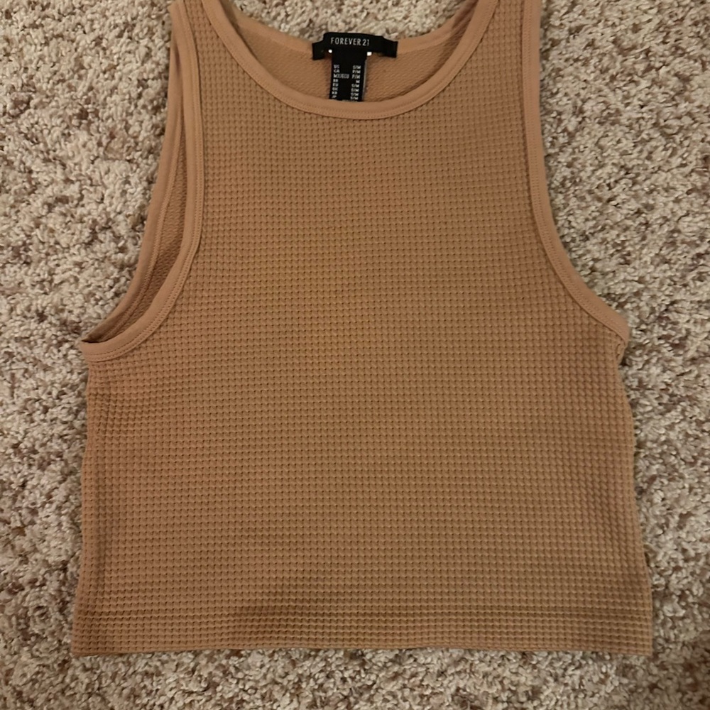 Forever 21 Camel Textured Tank Top